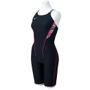 ミズノ (MIZUNO) 競泳 練習水着 トレーニング ハーフスーツ レディース (24aw) ブラック×ピンク N2MGB78796 店頭展示品 箱なし 返品...