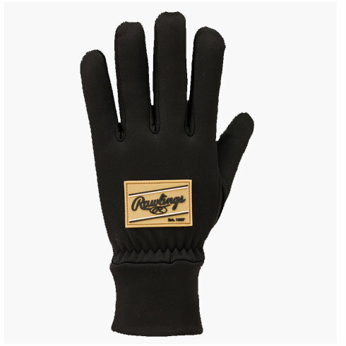 ローリングス (Rawlings) 少年野球 アクセサリー ジュニアフリースグローブ 手袋 防寒 裏起毛 ジュニア (24aw) ブラック×キャメル EAC14F06J-BCAM