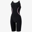 スピード (Speedo) フィットネス水着 オーバルカーヴィールースンニースキン レディース (25ss) ブラック M-O SFW12510-KW 店頭展示品 箱なし 返品交換不可