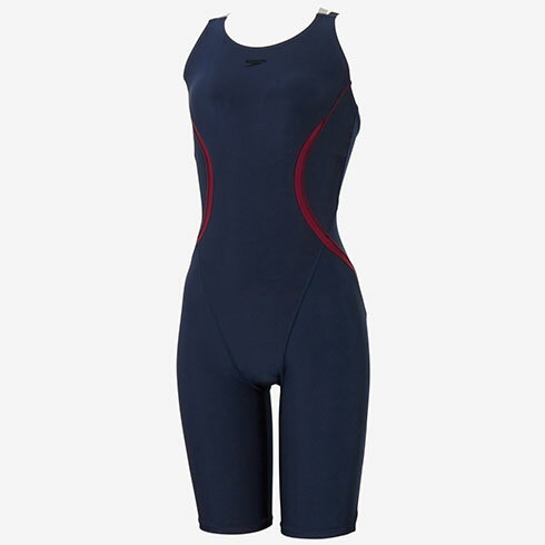 スピード (Speedo) フィットネス水着 オーバルカーヴィールースンニースキン レディース (25ss) ネイビー M-L SFW12510-NB 店頭展示品 箱なし 返品交換不可