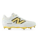ニューバランス NB newbalance 野球 ベースボールシューズ クリーツ 3000 v7 Metal GS7 フレッシュフォーム 24aw ホワイト×ゴールド L3000GS72E L3000GS7-2E(4)