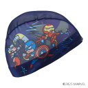 アリーナ (arena) 競泳 水泳 スイムキャップ 水泳帽 メッシュキャップ 昇華プリント MARVEL(マーベル)デザイン (25ss) ネイビー×イエロー AS5SSC80U-NVYL