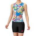 アリーナ (arena) フィットネス用水着 フィットネスセパレーツ カバーバック レディース (25ss) ブルー S-XO AS5SWF50L-BLBK 店...