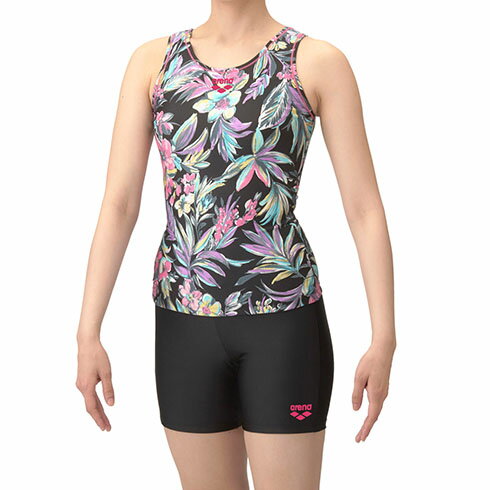 アリーナ (arena) フィットネス用水着 フィットネスセパレーツ Uバック レディース (25ss) ブラック S-XO AS5SWF53L-BKBK 店頭展示品 箱なし 返品交換不可