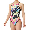 アリーナ (arena) 競泳 練習用水着 ECOタフ トレーニングワンピース レディース (25ss) ブラック×マルチ SS-O AS5SWM22L-BK04 店頭展示品 箱なし 返品交換不可