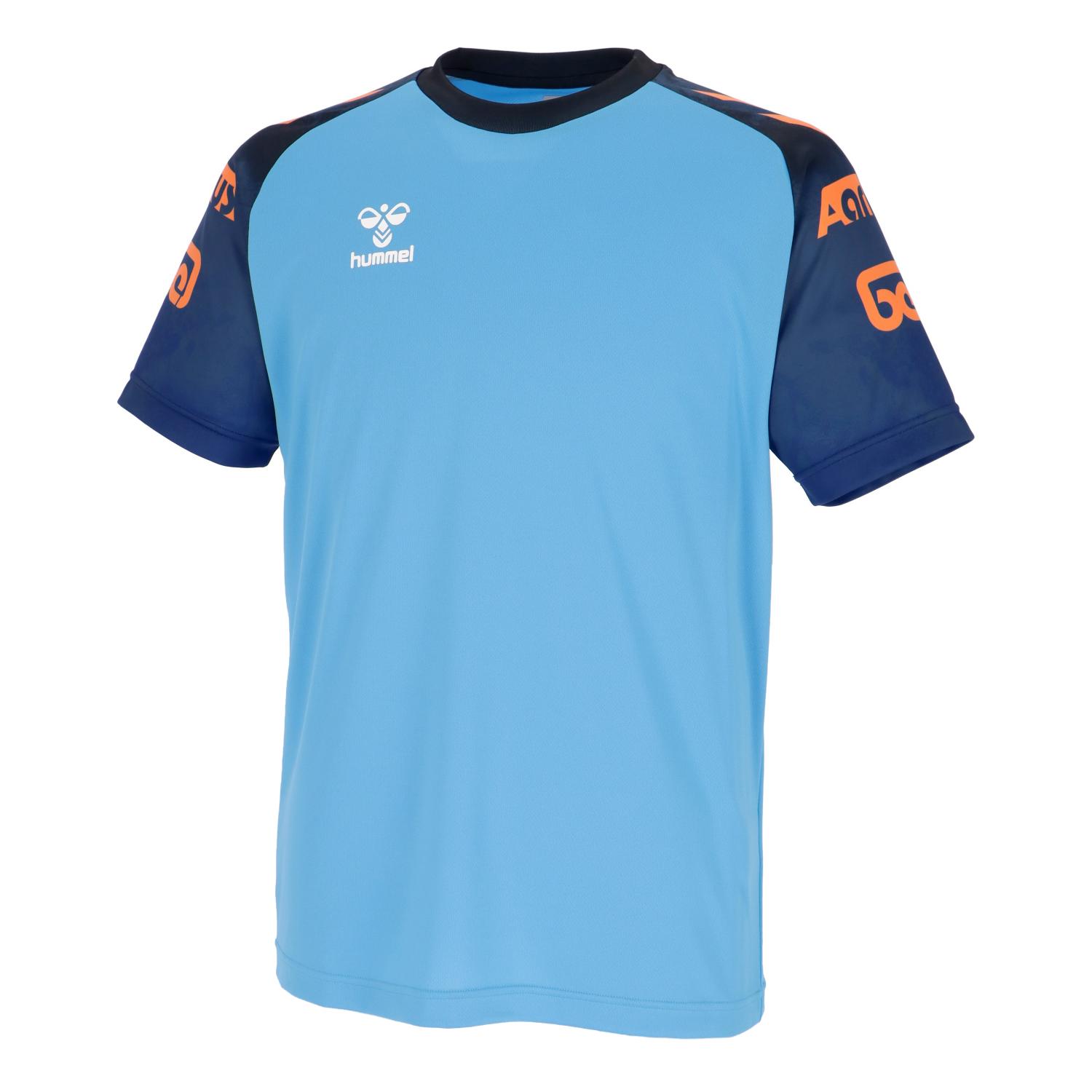 ヒュンメル (hummel) ハンドボールウエア EURO H/Sプラクティスシャツ プラシャツ 半袖Tシャツ メンズ (25ss) スカイブルー S-XO HAP1219-622