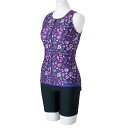 ミズノ (MIZUNO) アクアフィットネス用水着 水泳 セパレーツ ボタン付き レディース (25ss) パープル L-2XL N2JGC34368 店頭展示...