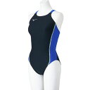 ミズノ (MIZUNO) 競泳 練習用水着 ミディアムカット ジュニア (25ss) ブラック×ブルー×ネオミント 130-140 N2MAB46091 店頭展示品 箱なし 返品交換不可【SS2506】(4)