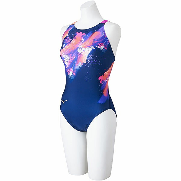ミズノ (MIZUNO) WA承認 競泳用水着 ローカット レディース (25ss) ネイビー×ピンク S-L N2MAC24186 店頭展示品 箱なし 返品交換不可