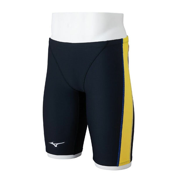 【ネコポス対応可】ミズノ (MIZUNO) 競泳 練習用水着 ハーフスパッツ メンズ (25ss) ブラック×イエロー XS-XL N2MBC06394 店頭展示品 箱なし 返品交換不可【SS0120】【SS2606】