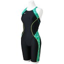 ミズノ (MIZUNO) WA承認 競泳用水着 ハーフスーツ マスターズバック レディース (25ss) ブラック×ライム M-2XL N2MGC24793 店頭展示品 箱なし 返品交換不可(4)