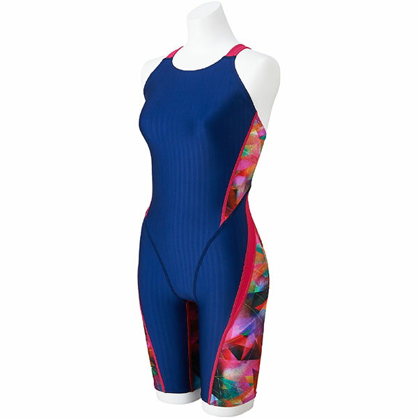 ミズノ (MIZUNO) WA承認 競泳用水着 ハーフスーツ マスターズバック レディース (25ss) ネイビー×ピンク M-L N2MGC74386 店頭展示品 箱なし 返品交換不可