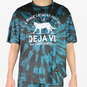 スタンプ ランアンドコー(STAMP RUN&CO)ランニングウエア ランシャツ 半袖Tシャツ (24aw) グリーン DEJAVU TIE DYE BLACK/GREEN XXS-L SRAC24U15-BKGR