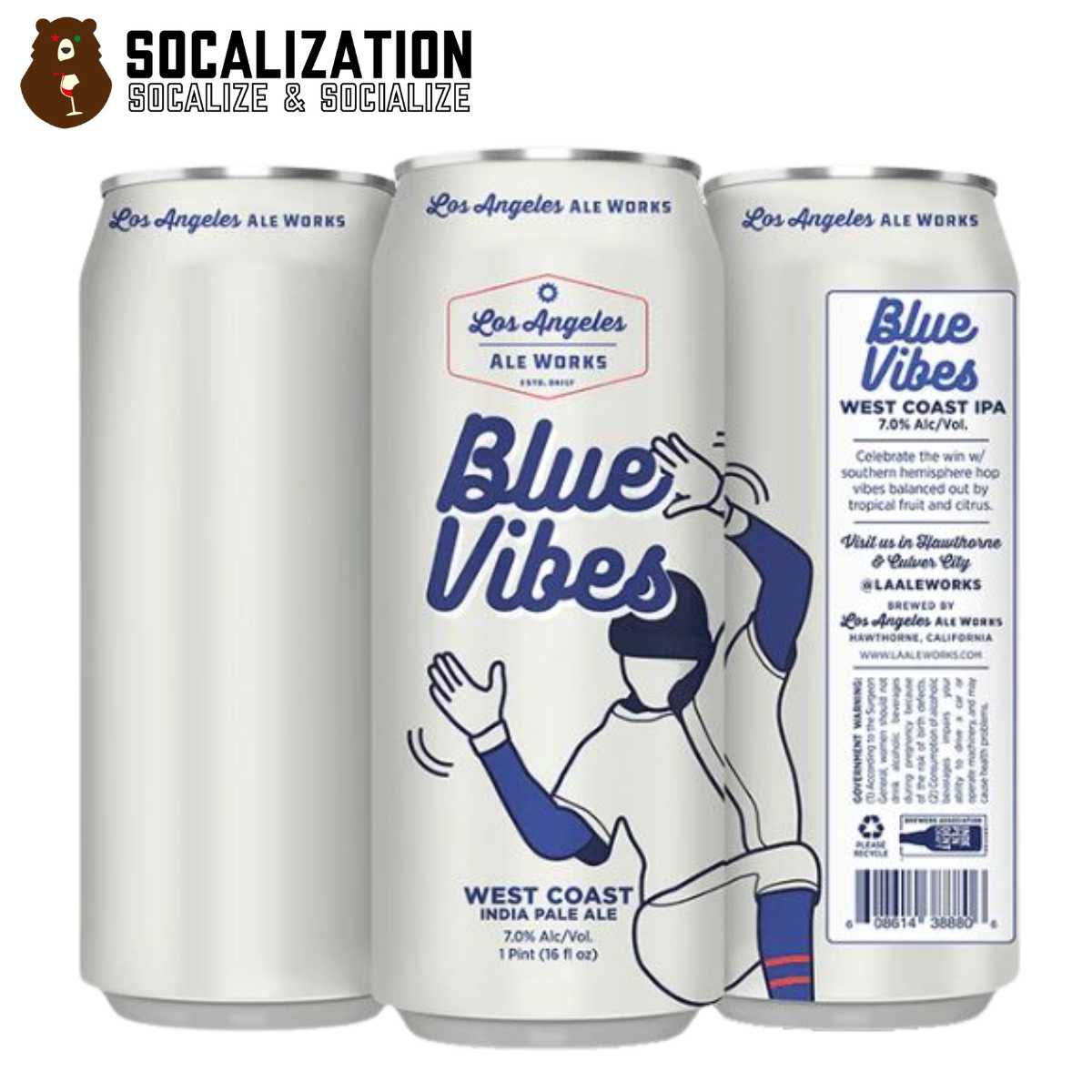 【ロサンゼルスの野球チーム】クラフトビール LA Ale Works Blue Vibes 2 West Coast IPA 473ml ビール おしゃれ 記念日 父の日 おしゃれビール 結婚記念日 
