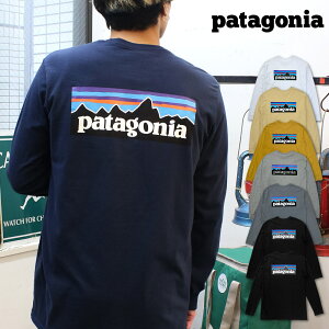 パタゴニア Patagonia メンズ 長袖 Tシャツ Long Sleeved P-6 Logo Responsibili Tee トップス クルーネック ロンT 定番 リサイクル素材 山脈ロゴ バックプリント カジュアル ストリート アウトドア ブランド レディース 38518