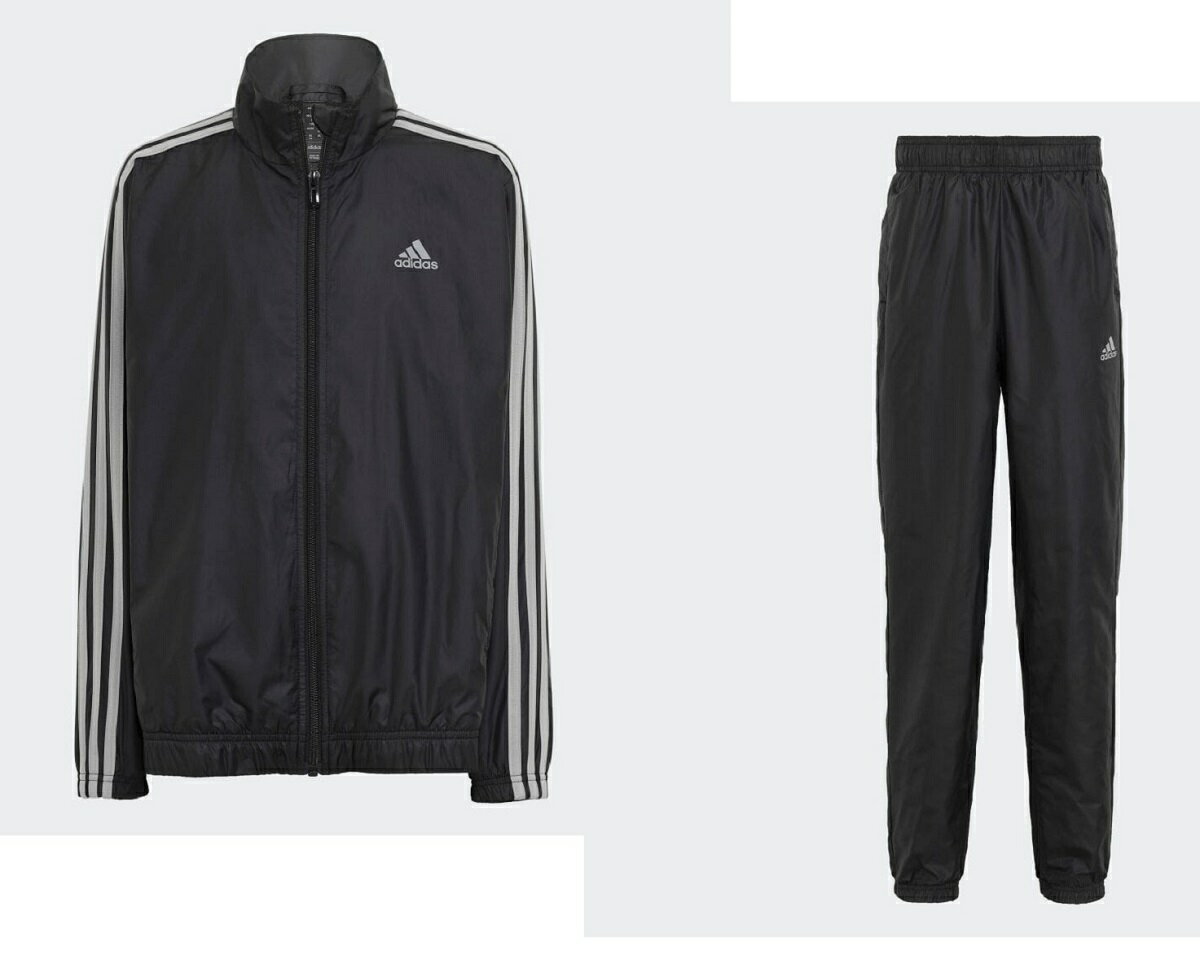 アディダス ECN98 HR6335 スリーストライプ 裏メッシュ付き ウーブン ジャケット・ パンツ 上下 セット ジュニア キッズ シェルスーツ