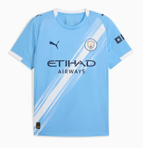 プーマ　2025-26　puma-780341-01　マンチェスター　C　シティ　ホーム　レプリカ　ゲームシャツ　半袖　ユニホーム　ユニフォーム　ジュニア　キッズ