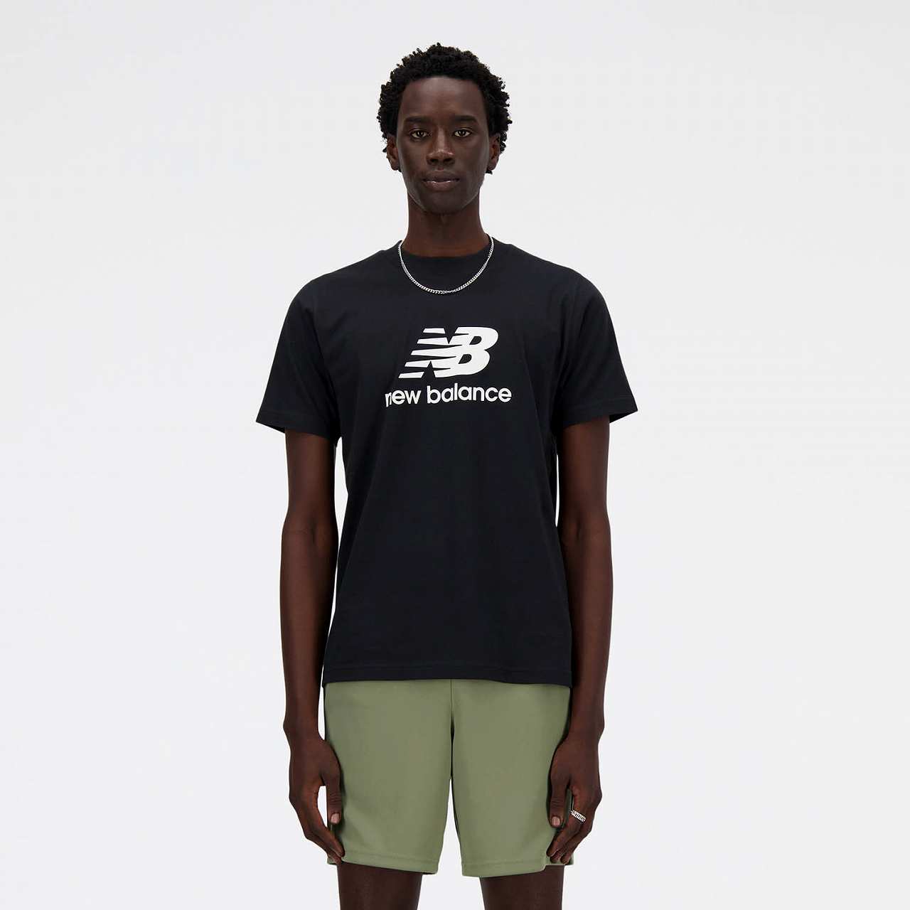 ニューバランス NBJ-MT41502-BK bk New Balance Stacked Logo ショートスリーブTシャツ (BK)ブラック ..