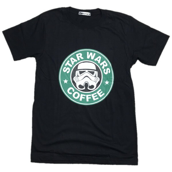 ■スタバ/スターウォーズパロディTシャツ/■面白Tシャツ■グラフィックTシャツ■綿100％■サイズ S〜XL■全3色■面白いTシャツ■目立つTシャツ■おもしろTシャツ■半袖■ファースト・オーダー　ストームトルーパーのサムネイル