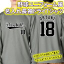【003004 ロンT 名前、番号、チーム名を入れられる】プロ野球風 長袖 ドライTシャツ ■サイズ 140cm-5L ■全14色 ■オリジナル シャツ おしゃ...