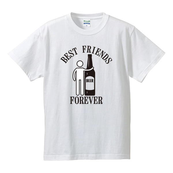 ■BEST FRIENDS BEER FOREVER■英語Tシャツ■パロディTシャツ■綿100％■サイズ S〜4L■全5色■面白いTシャツ■ビール好き、酒好き■大きいサイズ■半袖