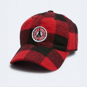 AEROPOSTALE（エアロポステール）■BUFFALO PLAID PATCH ADJUSTABLE HAT■Black×Red■フリーサイズ■キャップ■直輸入正規品■ゴルフやテニスにもおすすめ！