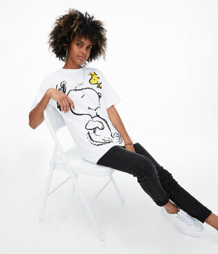 AEROPOSTALE（エアロポステール）■半袖Tシャツ■Snoopy & Woodstock Boyfriend Graphic Tee ■レディース■並行輸入正規品■ゴルフやテニスにもおすすめ！