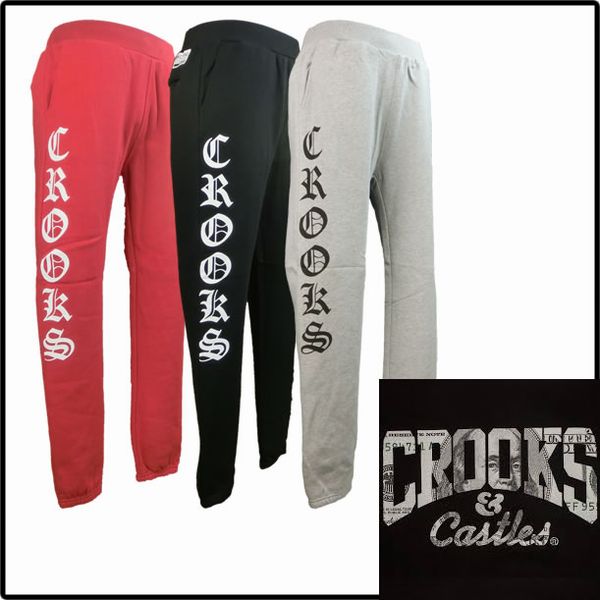 ■CROOKS Castles クルックスアンドキャッスルズ■OLD SCHOOL SWEAT PANTS■スウェットパンツ■サイズ S〜2XL■ブラック／グレー／レッド■直輸入正規品