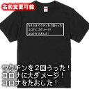 【名前変更可】ワクチンを2回うった！Tシャツ■パロディTシャツ■綿100％■サイズ 90cm〜4L■全5色■おもしろ Tシャツ■半袖■面白Tシャツ コロナウィルス PCR検査 抗原検査 ワクチン接種 ドラクエ ドラゴンクエスト 名入れ covid19