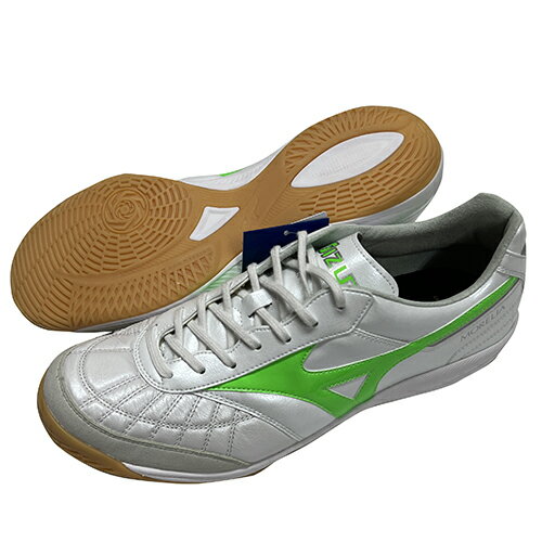 ミズノ MIZUNO モレリアSALA JAPAN IN スーパーホワイトパール×ネオングリーン インドア フットサル サッカー トレーニング シューズ Q1GA2511-37
