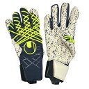 ウールシュポルト uhlsport プレディクション スーパーグリップ+ ハーフネガティブ ネイビーxフローイエロー GK キーパーグローブ サッカー フットサ...