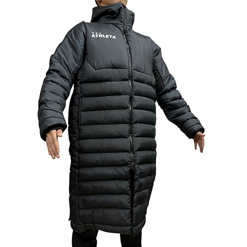 アスレタ ATHLETA ベンチコート ブラック ロングコート 中綿 サッカー フットサル 04167N 70
