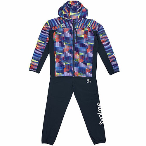 スボルメ SVOLME H&S柄ウーブンフーディー & ウーブンロングパンツ 上下セット ネイビー×ネイビー サッカー フットサル トレーニングウェア 1203...