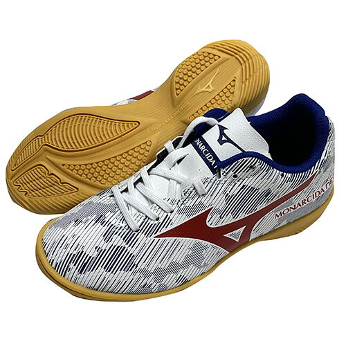 ミズノ　MIZUNO　ジュニア　モナルシーダ NEO SALA CLUB IN　ホワイト×レッド　フットサルシューズ　インドアシューズ　Q1GA2123 62