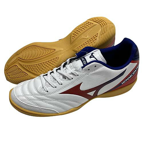 ミズノ　MIZUNO　モナルシーダ NEO SALA SELECT IN　ホワイト×レッド　フットサルシューズ　インドアシューズ　Q1GA2122 62