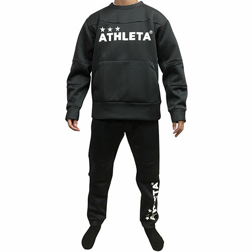 アスレタ　ATHLETA　スウェットシャツ2f　＆　スウェットパンツ2f　ブラック　上下セット　サッカー　フットサル　スウェット　03367 70 03368 70 2