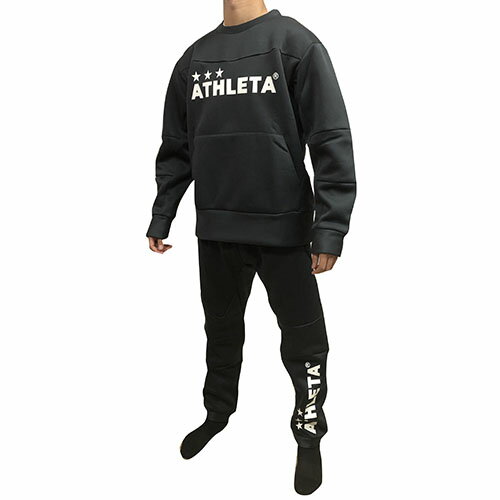 アスレタ　ATHLETA　スウェットシャツ2f　＆　スウェットパンツ2f　ブラック　上下セット　サッカー　フットサル　スウェット　03367 70 03368 70 1