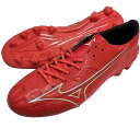 ミズノ　MIZUNO　ミズノアルファ　PRO　フェアリーコーラル×ホワイト×ボルト　サッカースパイク　サッカーシューズ　p1ga2364-64