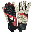 ウールシュポルト uhlsport パワーラインスーパーグリップ+ハーフネガティブ ブラック×レッド×ホワイト サッカー GKグローブ キーパーグローブ 101...