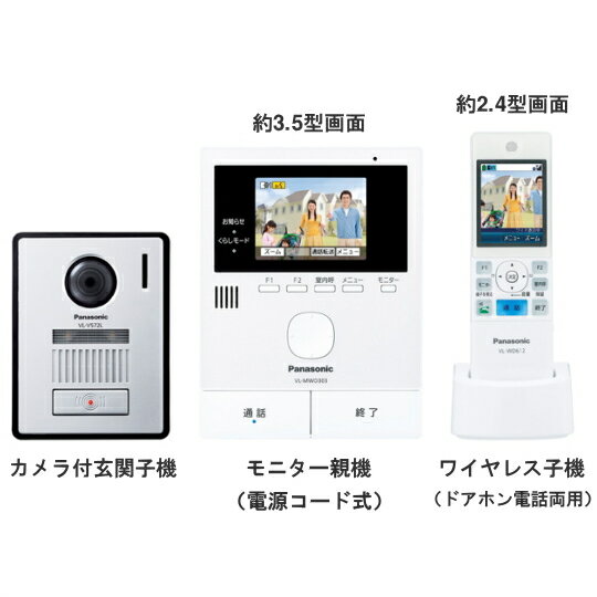 【送料無料】[ VL-SWD303KL ] パナソニック どこでもドアホン 2-7タイプ 録画機能付 テレビドアホン 広角レンズ搭載 ワイヤレスモニター子機付 [ VLSWD303KL ]