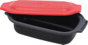 不二貿易 電子レンジ専用調理器 幅22.7×奥行12.5×高さ7.4cm レッド/ブラック炒める 焼く 煮る 蒸す 炊く 温める 5044