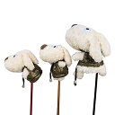 VeroMan ゴルフ ヘッドカバー ドライバー ウッド DR FW UT クラブ 1番 3番 5番 対応 ふわふわのボア ぬいぐるみ 犬 動物柄 小物 アクセ...