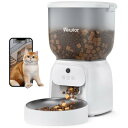 VEWIOR 自動給餌器 猫犬対応 300万高画素 自動餌やり機 猫 犬 スマホ遠隔 見守りカメラ付き 洗える 定時定量 4L 大容量 タイマー対応 手動可 2...