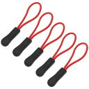 【5個セット】 チャック ファスナー引き手 実用的 シンプル リュック カバン ポーチ ジッパー (レッド) PR-CHUCKHOOK2-RD