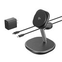 Asooaek Qi2 ワイヤレス充電器 3-in-1 15W マグネット式 スタンド型 Wireless Charger MagSafe対応 Wireless Charging Station iPhone 16/15/14/13/12 シリーズ、Apple Watch、 Pro用 AC電源アダプタ&USB-Cケーブル付属 ブラ