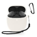 For Google Pixel Buds Pro 2イヤホン 用 ケース シリコン保護ケース【HUKWIMO】カラビナ付き+ストラップ 可視LEDライト ワイ...