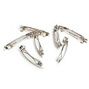 HJ ヘアバレッタ 平バレッタ ヘアクリップ ヘアピン 髪留め アクセサリー作り 金具 シルバー ハンドメイド 金属パーツ (7cm, 10枚セット)