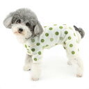 ZUNEA 犬服 春 夏 犬用 つなぎ ロンパース 小型犬 服 かわいい 水玉柄 パジャマ カバーオール Dリング付き おしゃれ 可愛い 部屋着 寝間着 柔らかい 通気性 ペット ドッグウェア 洋服 ストライ