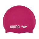 Arena クラシック ユニ ソフトシリコンスイムキャップ 男女兼用 集中トレーニングとレーシング 快適 滑り止め ロングヘア スイミングハット フクシア/ホワイト(4)