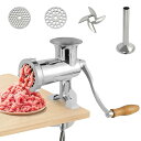 CGOLDENWALL 手動ミンサー ミンチ機 ひき肉機 肉挽き/腸詰め/みじん切り/野菜ひき 5mm/8mm?2枚刃付き 304#ステンレス製?食用級 水洗い 日本語取扱説明書